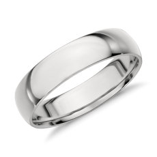鉑金中量舒適合手設計結婚戒指（5 毫米）