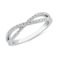 Infinity Twist Diamond Anniversary Ring in 14k White Gold (1/4 ct. tw.)