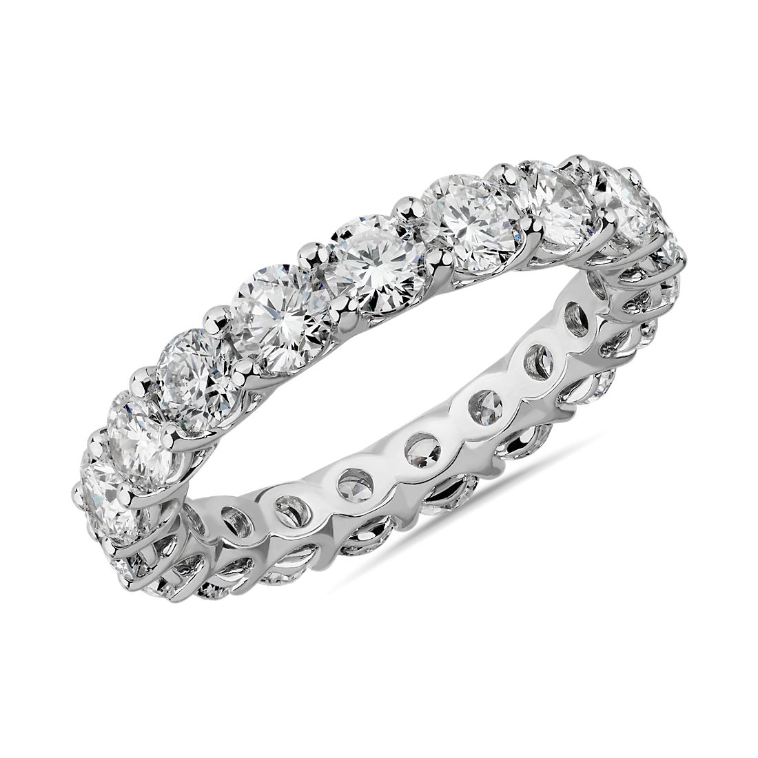Lab Grown Diamond Low Dome Eternity Ring in 14k White Gold (3 ct. tw.)
