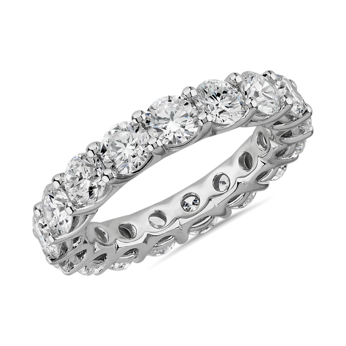 Lab Grown Diamond Low Dome Eternity Ring in 14k White Gold (3.68 ct. tw.)