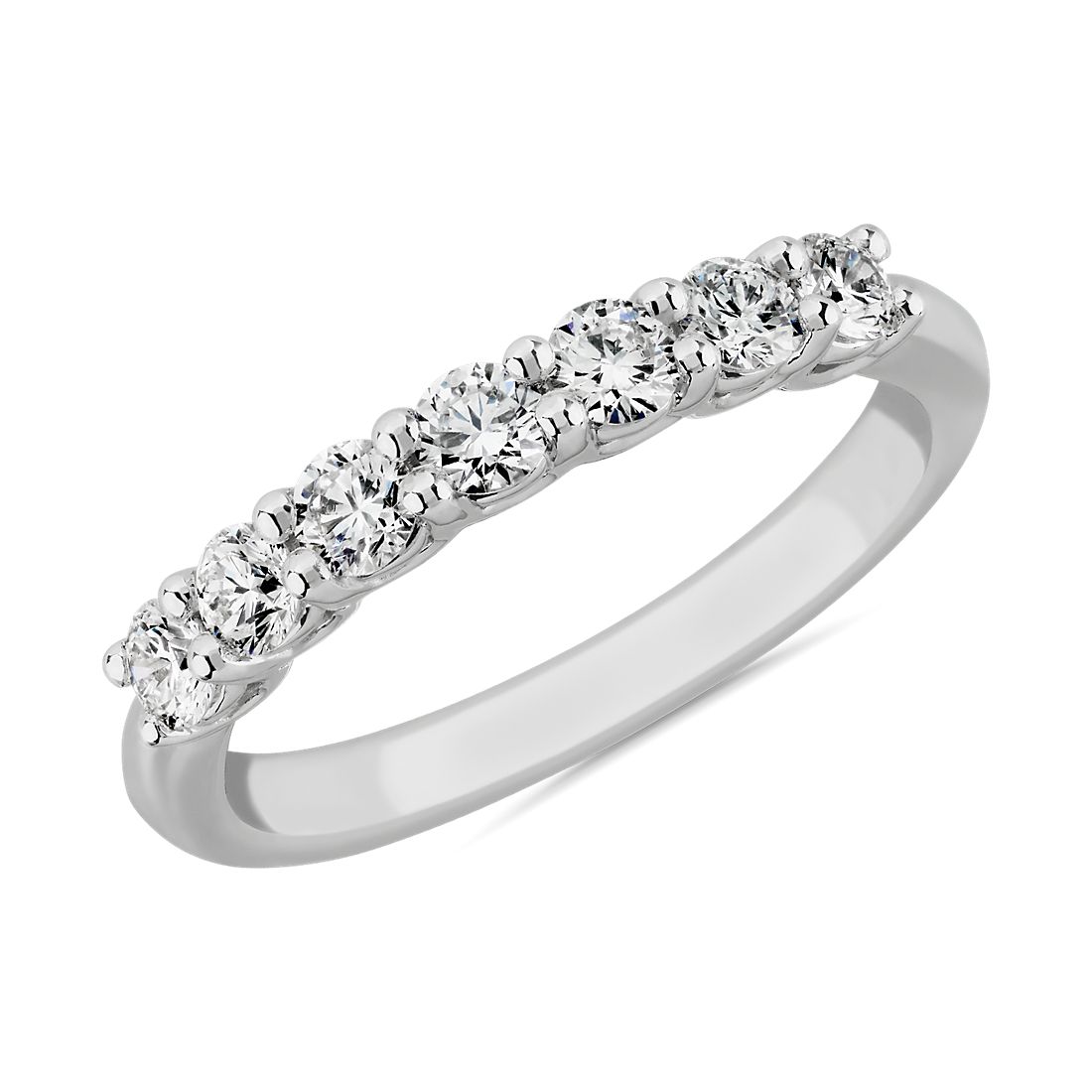 Lab Grown Diamond Low Dome Seven Stone Ring in 14k White Gold (1/2 ct. tw.)