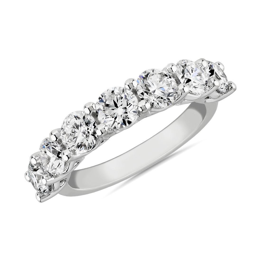 Lab Grown Diamond Low Dome Seven Stone Ring in 14k White Gold (1.96 ct. tw.)