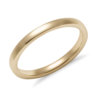 Low Dome Comfort Fit Wedding Ring in 14k Yellow Gold (2mm) | Blue Nile