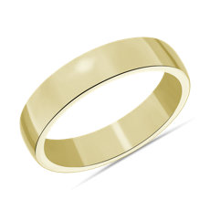 18k 金低拱内圈圆弧形设计结婚戒指（5 毫米）