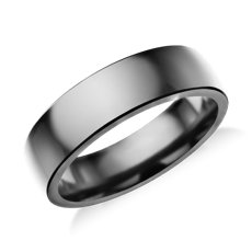 鉭低圓頂內圈卜身設計結婚戒指（6.5 毫米）