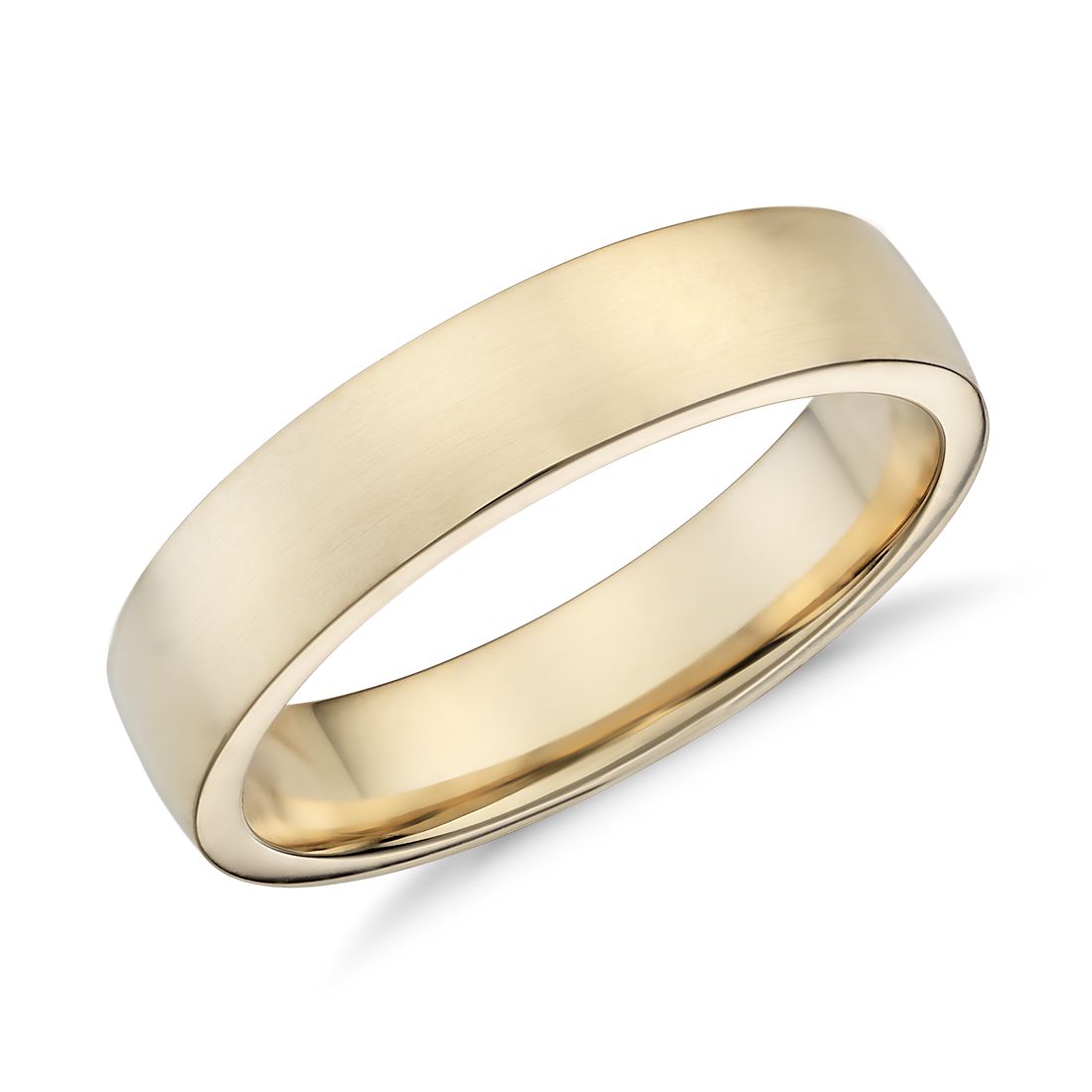 14k 金低拱内圈圆弧形设计结婚戒指（5 毫米）