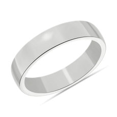 Low Dome Comfort Fit Wedding Ring in 18k White Gold (6mm)