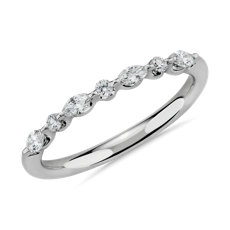 Marquise and Round Floating Diamond Anniversary Ring in 14k White Gold (0.23 ct. tw.)