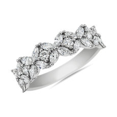 NEW Mixed Marquise and Round Floral Anniversary Band in 14k White Gold (1 ct. tw.)
