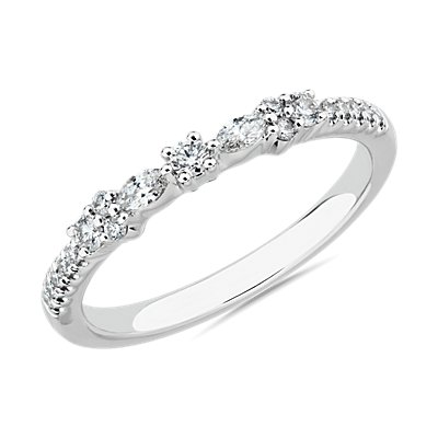 Marquise and Round Bow Diamond Ring in 14k White Gold (1/5 ct. tw.)