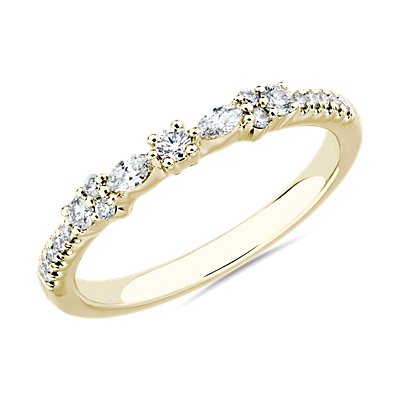 Marquise and Round Bow Diamond Ring in 14k Yellow Gold (1/5 ct. tw.)