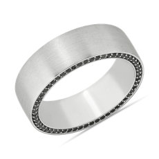Classic Edged Black Diamond Wedding Ring in Platinum (7 mm, 1/2 ct. tw.)