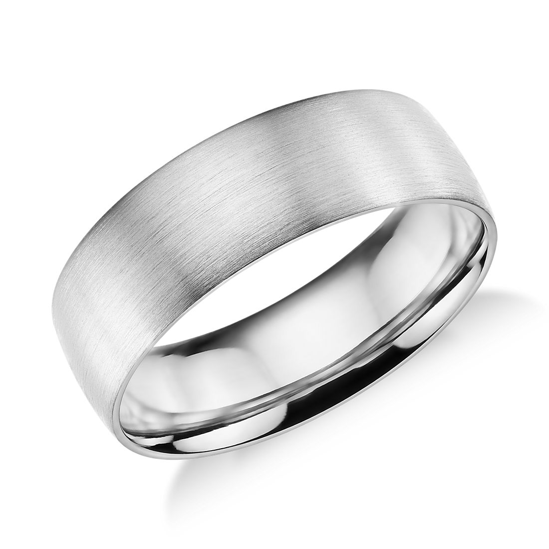 Matte Classic Wedding Ring in 14k White Gold (7 mm)
