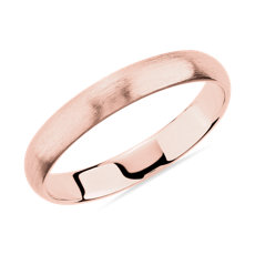 14k 玫瑰金哑光经典结婚戒指（3 毫米）