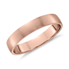NEW Matte Classic Wedding Ring in 14k Rose Gold (4mm) 