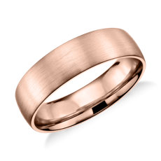 14k 玫瑰金哑光经典结婚戒指（6 毫米）