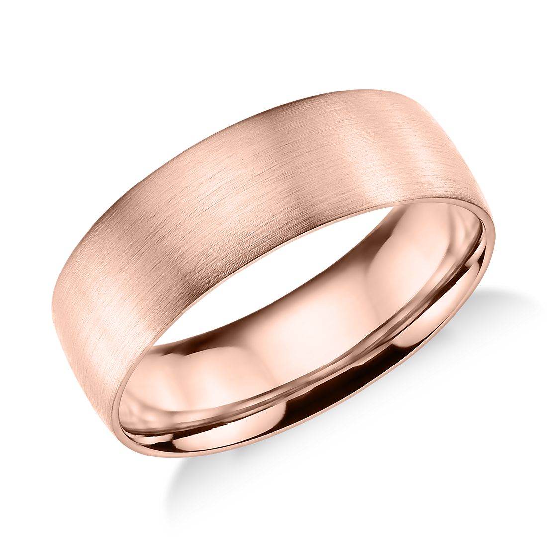 Matte Classic Wedding Ring in 14k Rose Gold (7 mm)