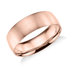 14k 玫瑰金哑光经典结婚戒指（7 毫米）