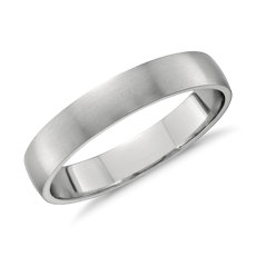 鉑金啞光經典結婚戒指（4 毫米） 