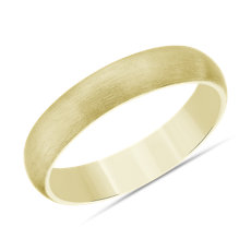 NEW Matte Mid-weight Comfort Fit Wedding Band in 14k Yellow Gold (4mm) 