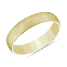 14k 黃金啞光中量內圈卜身設計結婚戒指（5 毫米） 