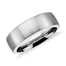 钴哑光现代内圈圆弧设计结婚戒指（7.5 毫米）