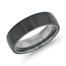 Matte Wedding Ring in Black Titanium and Tantalum (6.5 mm)