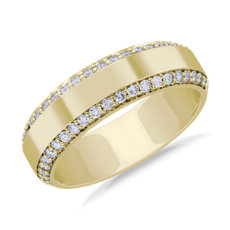 NEW Men's Beveled Edge Diamond Ring in 14k Yellow Gold (6.5 mm, 0.57 ct. tw.)