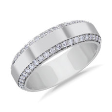 NEW Men's Beveled Edge Diamond Ring in Platinum (6.5 mm, 0.57 ct. tw.)