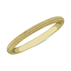 Microbead Stackable Ring in 14k Yellow Gold (2 mm)