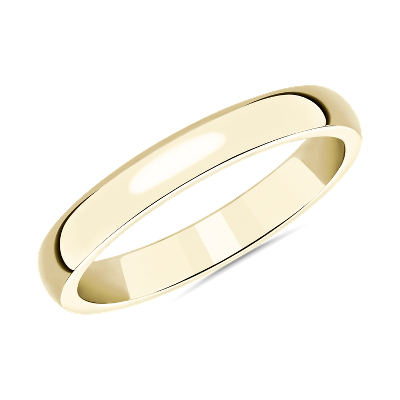 Midweight Comfort Fit Wedding Band in 14k Yellow Gold (3mm) Blue Nile