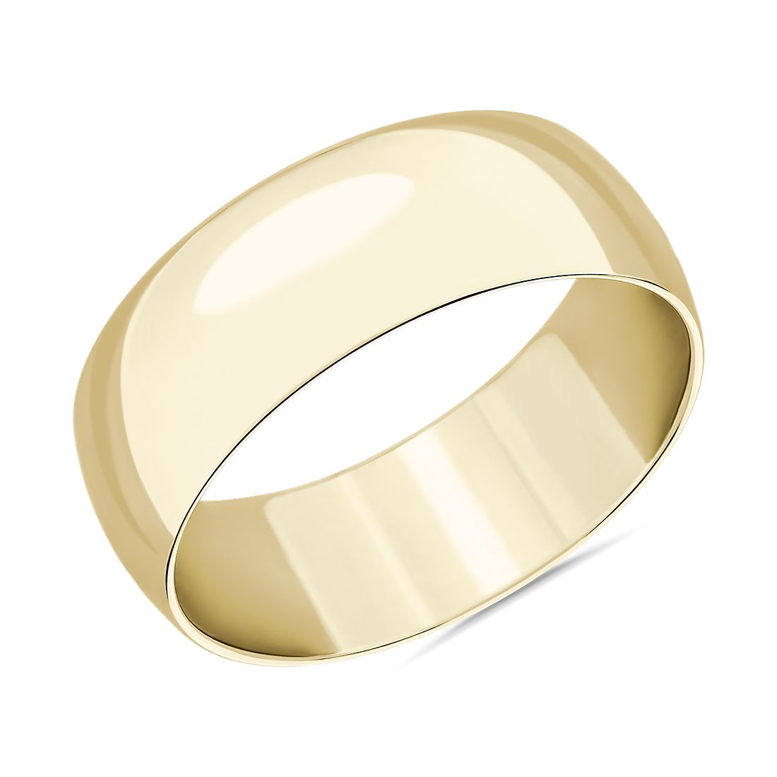 Mid-weight Comfort Fit Wedding Ring in 14k Yellow Gold (8 mm)