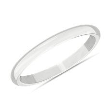 Mid-weight Comfort Fit Wedding Ring in Platinum (2mm)