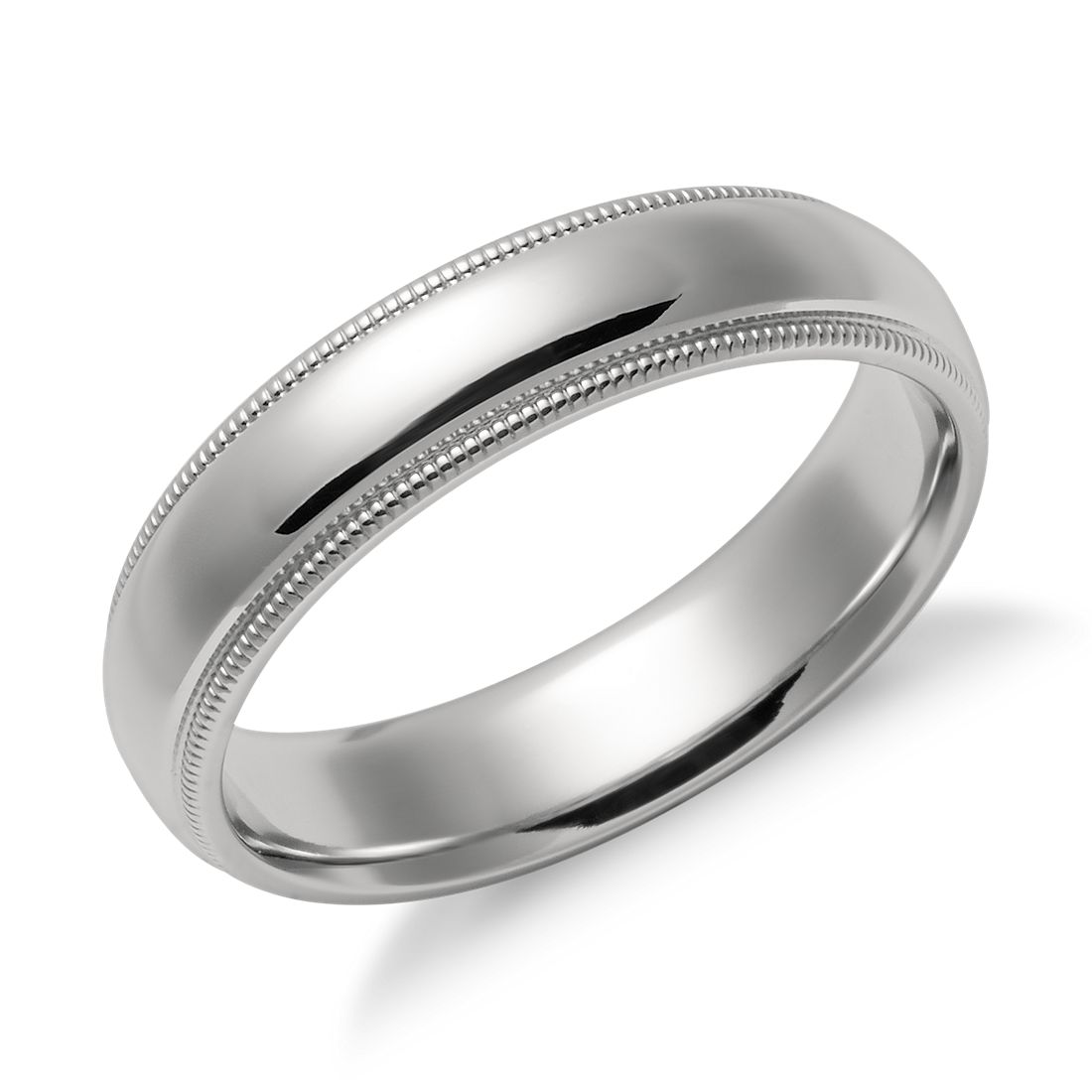 Milgrain Comfort Fit Wedding Ring in Platinum (5 mm)