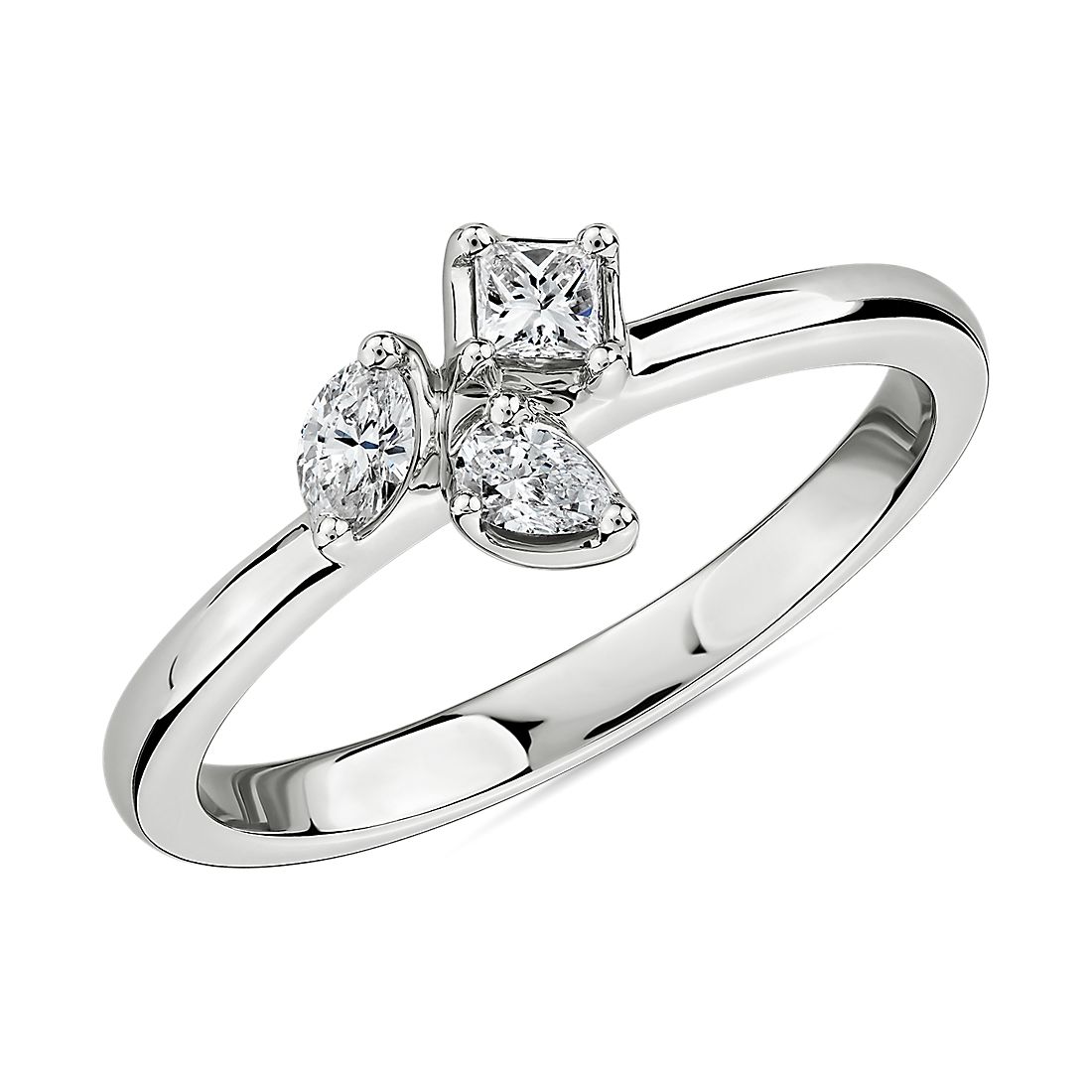 lineær Mesterskab Berigelse Mixed Shape Diamond Cluster Fashion Ring in 14k White Gold (1/4 ct. tw.) |  Blue Nile