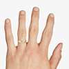 14k 黃金現代風錘擊工法結婚戒指（5 毫米）