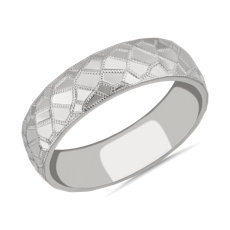 Mosaic Polished Wedding Ring in Platinum (6mm)