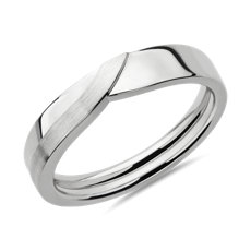 NEW New Peaked Matte Male Ring in Platinum
