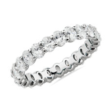 Oval Cut Diamond Eternity Ring in 18k White Gold (2.0 ct. tw.)