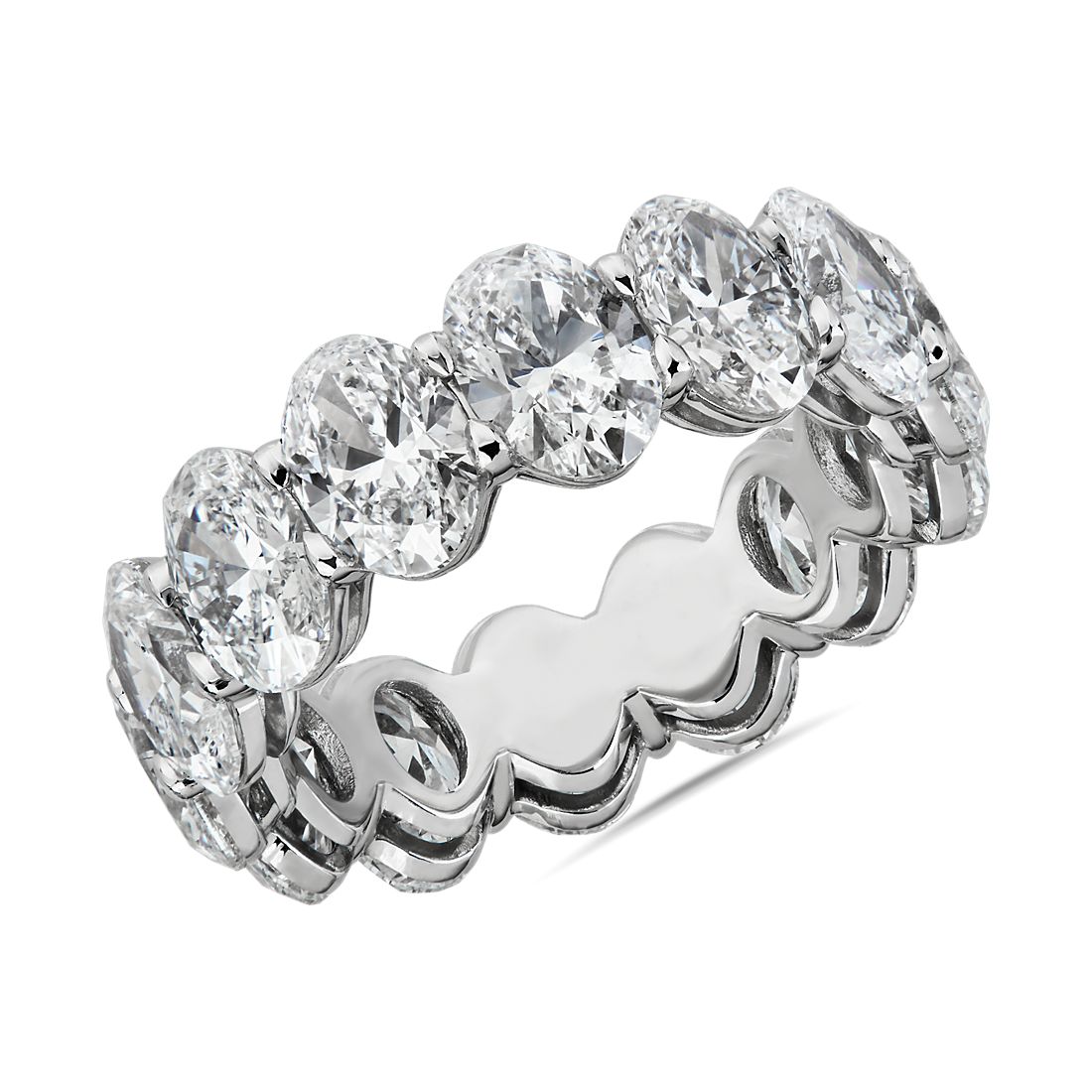 Oval Shape Diamond Eternity Ring in Platinum (8.0 ct. tw.)
