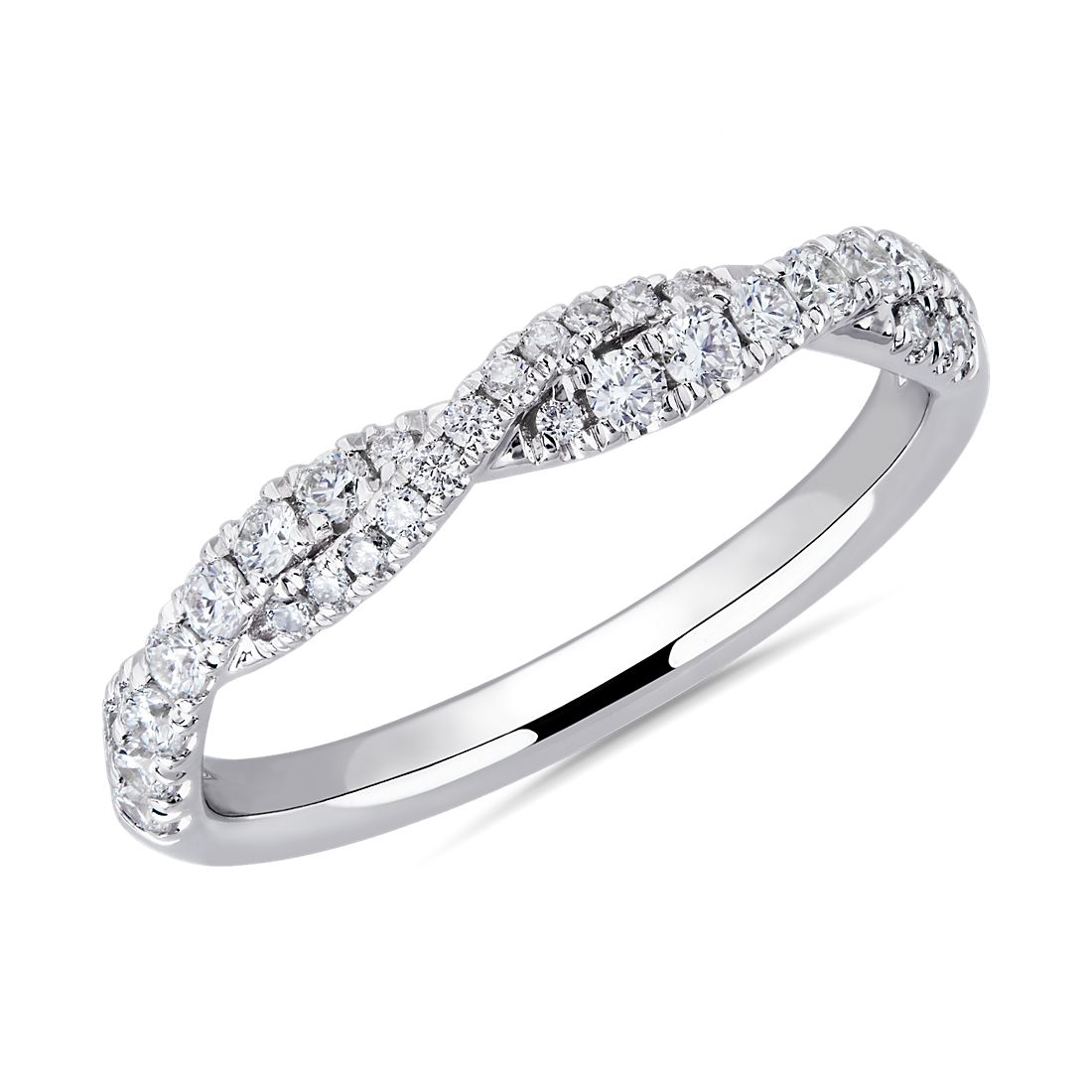 Overlapping Twist Diamond Ring in 14k White Gold (1/3 ct. tw.)