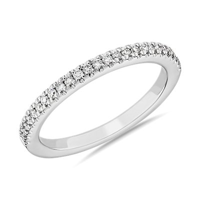 Pave Matching Diamond Wedding Ring in Platinum (0.13 ct. tw.)
