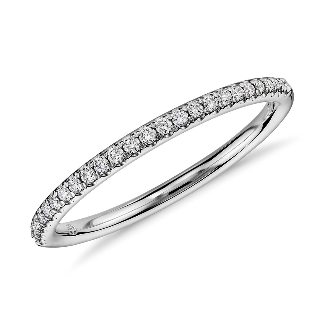 Petite Micropavé Diamond Ring in 14k White Gold (1/10 ct. tw.)