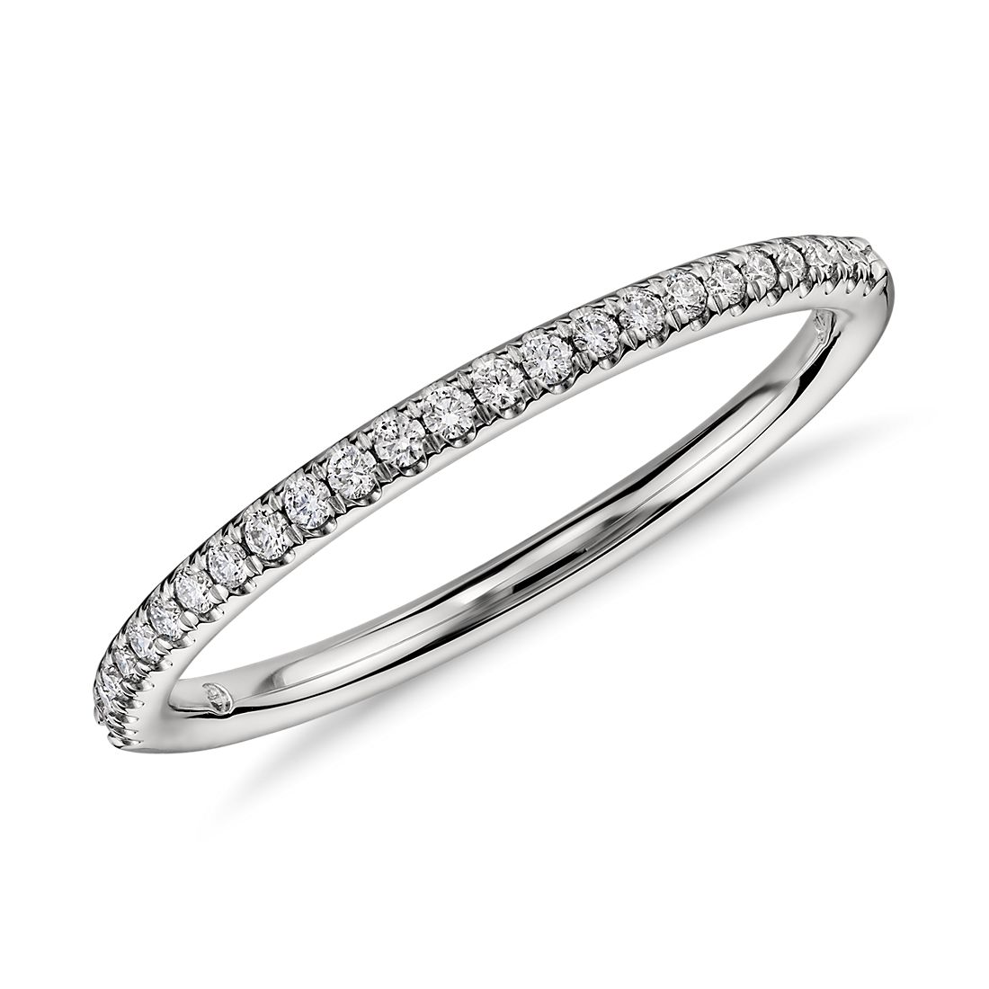bluenile.com | Petite Micropavé Diamond Ring in Platinum (1/10 ct. tw.)