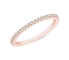 Petite Micropave Matching Diamond Wedding Ring in 14k Rose Gold (0.12 ct. tw.)