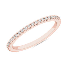 Petite Micropavé Matching Diamond Wedding Ring in 14k Rose Gold (.12 ct. tw.)