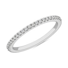 Petite Micropavé Matching Diamond Wedding Ring in 14k White Gold (.12 ct. tw.)