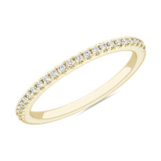 Petite Micropavé Matching Diamond Wedding Ring in 14k Yellow Gold (.12 ct. tw.)