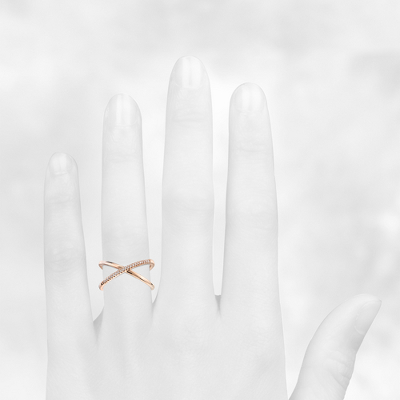 Top view of Ring on a hand