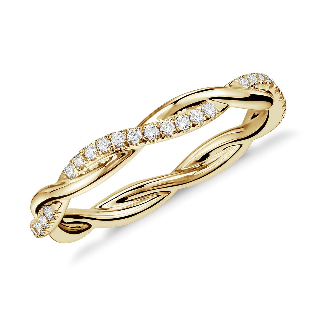 Petite Twist Diamond Eternity Ring in 14k Yellow Gold (0.19 ct. tw.)